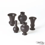 5 Piece Mini Chinoise Vase Set-Matte Black - Image 3