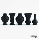 5 Piece Mini Chinoise Vase Set-Matte Black - Image 4