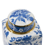 6.5x6.5x12.5" Blue and White Porcelain Lidded Jar - Image 4