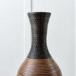 Aaban 51" Tall Floor Vase, Handwoven PVC Rattan, Two-Tone Brown & Black, Large Decorative Vase - Image 6