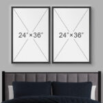 Abstract Botanical Sage Green Tropical Abstract Palm Tree Leaves Modern Art Simple Framed Canvas 2 Piece Print Wall Art - Image 3