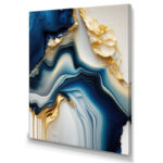 Abstract Geode Gold And Blue Marble II - Abstract Marble Wall Art for Living Room - Image 2
