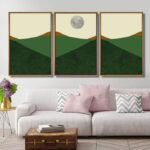 Abstract Landscape " Minimalist Landscape With A Ballet Dancer " 3 - Pieces