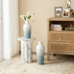 Abstract Ombre Aqua Metal Vases (Set of 2) - Image 8