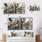 Abstract Shapes And Infinity Lines I - Abstract Shapes Wall Art Living Room Set Of 2 - Image 3