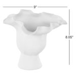 Aceves Floral Inspired Abstract Vase With Linear Grooves - Image 4