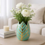 Addington Modern Stoneware Ceramic Vase with Textured Decorative Design
