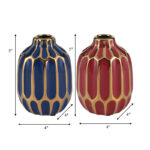 Addington Stoneware Ceramic Vase Modern Decorative Accent with Sculptural Design - Image 4