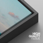 Aesthetic Sunset on Teal Ocean Coastal Beach Shore Framed Canvas 3 Pieces Print Triptych Wall Art - Image 3