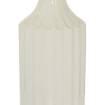 Amance Ceramic Stripe Texture Decorative White Vase - Image 3