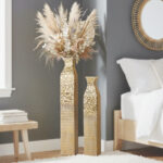 Amrith Tall Vases, Weathered Set of Rustic Floor Vases, 42" 35" Large Pots - Image 3