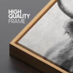 Animals "Portrait Of A Highland Cow Black And White Modern Art Extra Large Framed Wall Pictures - Image 6