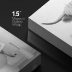 Animals Funny Bathroom Decor Black and White Highland Cow Sit On Toilet Large Framed Canvas Print Wall Art - Image 3