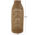 Antravia Rattan Handmade Woven Decorative Brown Vase with Open Framed Grid Design - Image 5