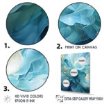 Aqua Blue And White Serenity Swirl IV - Abstract Spirals Framed Canvas Print - Image 4