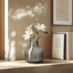 Aquista 5" Hand Blown Art Glass Gray Table Vase - Image 4