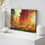 Autumn Fall Color Autumn Scene Fall Forest Maple Trees Natural Landscape Canvas Print Large Wall Art - Image 5