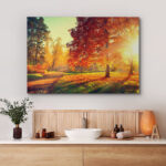 Autumn Fall Color Autumn Scene Fall Forest Maple Trees Natural Landscape Canvas Print Large Wall Art - Image 8