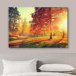 Autumn Fall Color Autumn Scene Fall Forest Maple Trees Natural Landscape Canvas Print Large Wall Art - Image 2