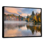 Autumn Foliage by the Lakeside - Photograph Print on Canvas - Image 5