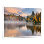 Autumn Foliage by the Lakeside - Photograph Print on Canvas - Image 7
