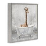 Baby Giraffe Bath Time Cute Animal - Graphic Art Print - Image 2