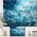Balfor Wild Blue Ocean Waves V - Painting on Canvas - Image 4