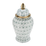 Batheaston Porcelain Lidded Ginger Jar with Gold Accents and Elegant Decorative Design - Image 3