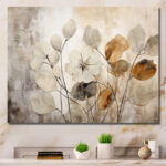 Beige Botanical Impressions III - Abstract Botanicals Framed Art