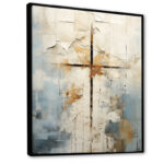 Beige Christianity Cross Of Jessus II - Christianity Large Wall Art - Image 2