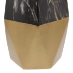 Bhavya Ceramic Faux Marble Decorative Dark Gray Vase with Gold Base - Image 4