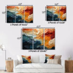 Biomorphism Organic Forms V - Landscape Modern Art Neutral Framed Canvas 3 Pieces Wall Art Print - Image 5