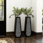 Black Extra Tall Floor Vase Decorative Modern Handmade 30''H (Set of 2) - Image 2