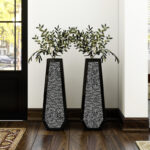 Black Extra Tall Floor Vase Decorative Modern Handmade 30''H (Set of 2) - Image 4