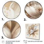 Blooming Beige Floral Design III - Floral Wall Art Botanical Canvas Wall Art Print - Image 3