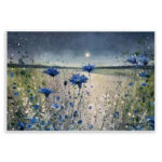 Blooming Blue Flowers Night Moon Giclee Art By Jennifer Taylor Art