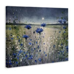 Blooming Blue Flowers Night Moon Giclee Art By Jennifer Taylor Art