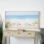 Blue Coastal - Floater Frame Painting Print on Canvas