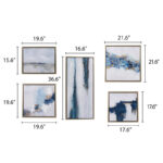 Blue Drift Abstract 5-piece Framed Canvas Gallery Wall Art Set - Image 4