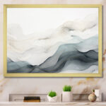 Blue Grey Line Art Conceptual Abstract II - Line Art Wall Art