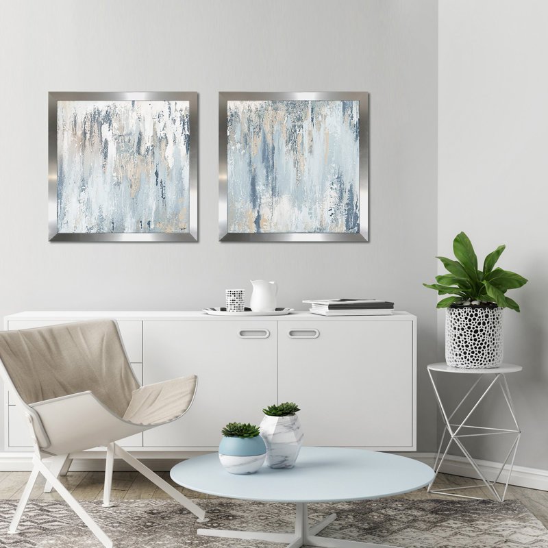 Blue Illusion Square by Patricia Pinto - 2 Piece Acrylic Print Set - Image 3