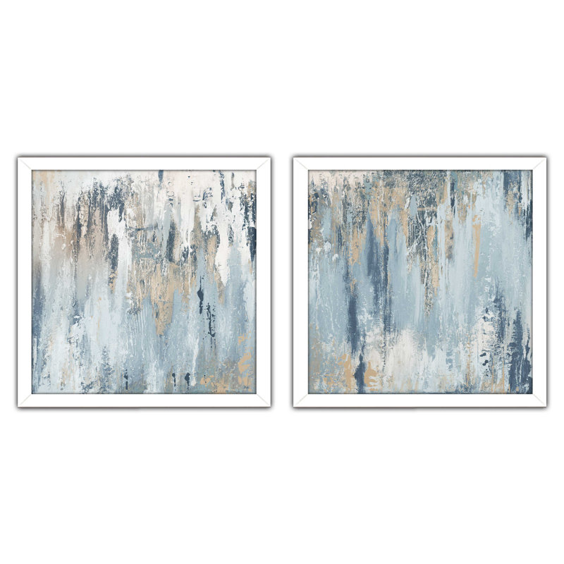Blue Illusion Square by Patricia Pinto - 2 Piece Acrylic Print Set - Image 4