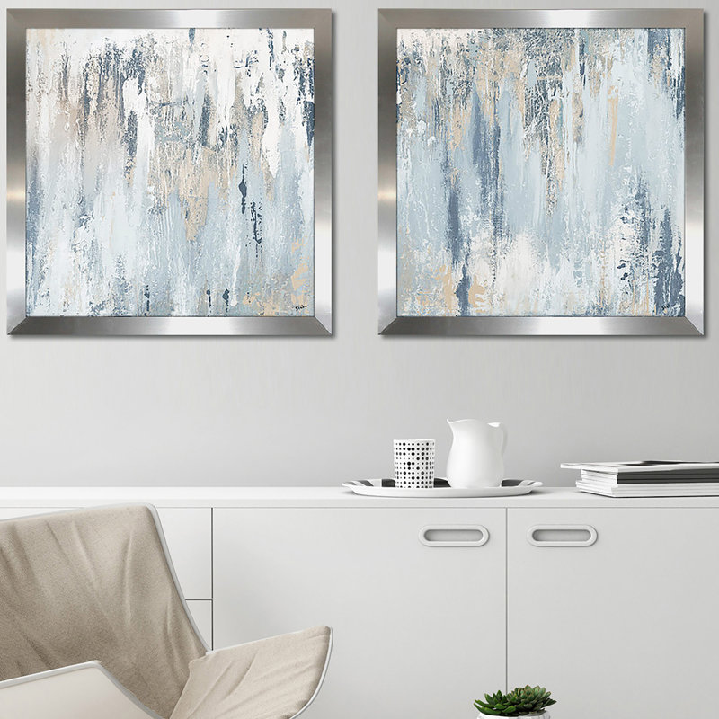 Blue Illusion Square by Patricia Pinto - 2 Piece Acrylic Print Set - Image 5