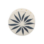 Boho Ceramic Stoneware Jar with Handpainted Lid Detailing and Decorative Etched Leaf Motif for Eclectic Display and Functional Accent Storage in Contemporary Artisan Design - Image 7