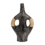 Boho Vase Pottery Terracotta with Woven Synthetic Wicker Accents 14" Black Decorative Accent for Home Office Bedroom Living Room - Image 5