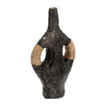 Boho Vase Pottery Terracotta with Woven Synthetic Wicker Accents 14" Black Decorative Accent for Home Office Bedroom Living Room - Image 6