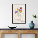Bouquet of Peace (Flower Bouquet With Hands) Pablo Picasso Floral- Framed Canvas Print Wall Art Work - Image 4