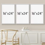 Bright Mid-Century Modern Orange Minimal Sun ShineArt Boho Decor Framed Canvas 3 Pieces Print Set - Image 3