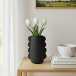 Bronsyn 7" Decorative Dolomite Vase Contemporary Eared Flower Vases for Home, Office Decorative Table - Image 2