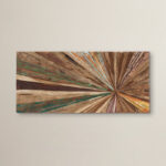 Brown Teak Wood Handmade Radial Starburst Wall Decor 39" x 1" x 18" - Image 5